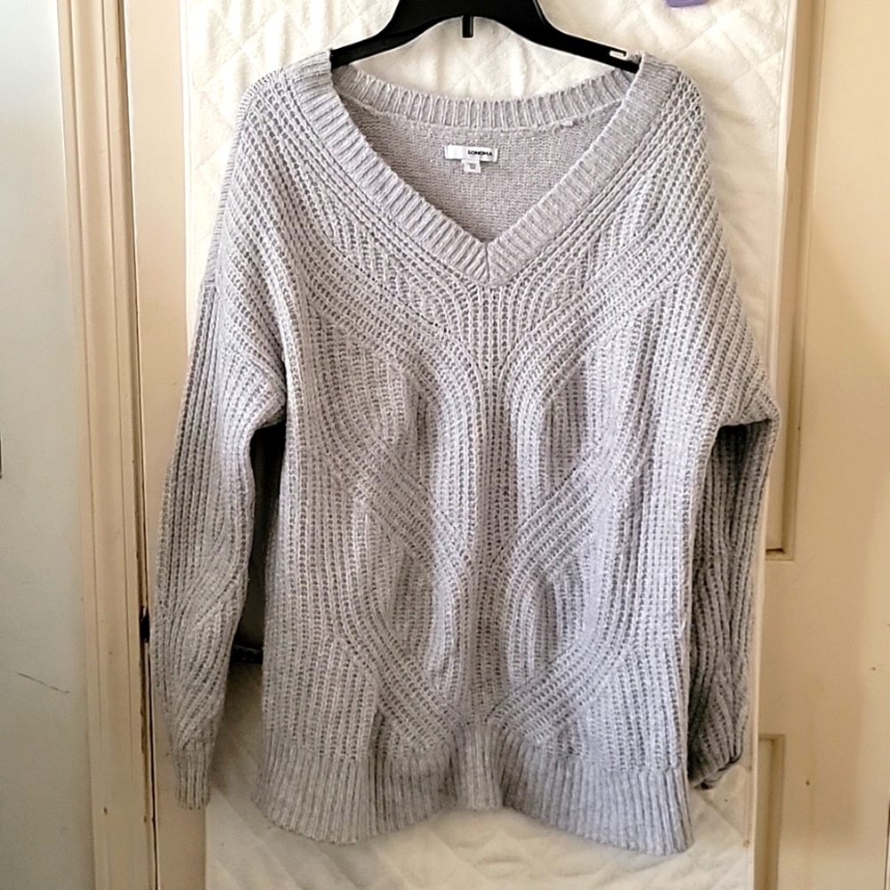 Sonoma Gray Sweater 0X EUC
